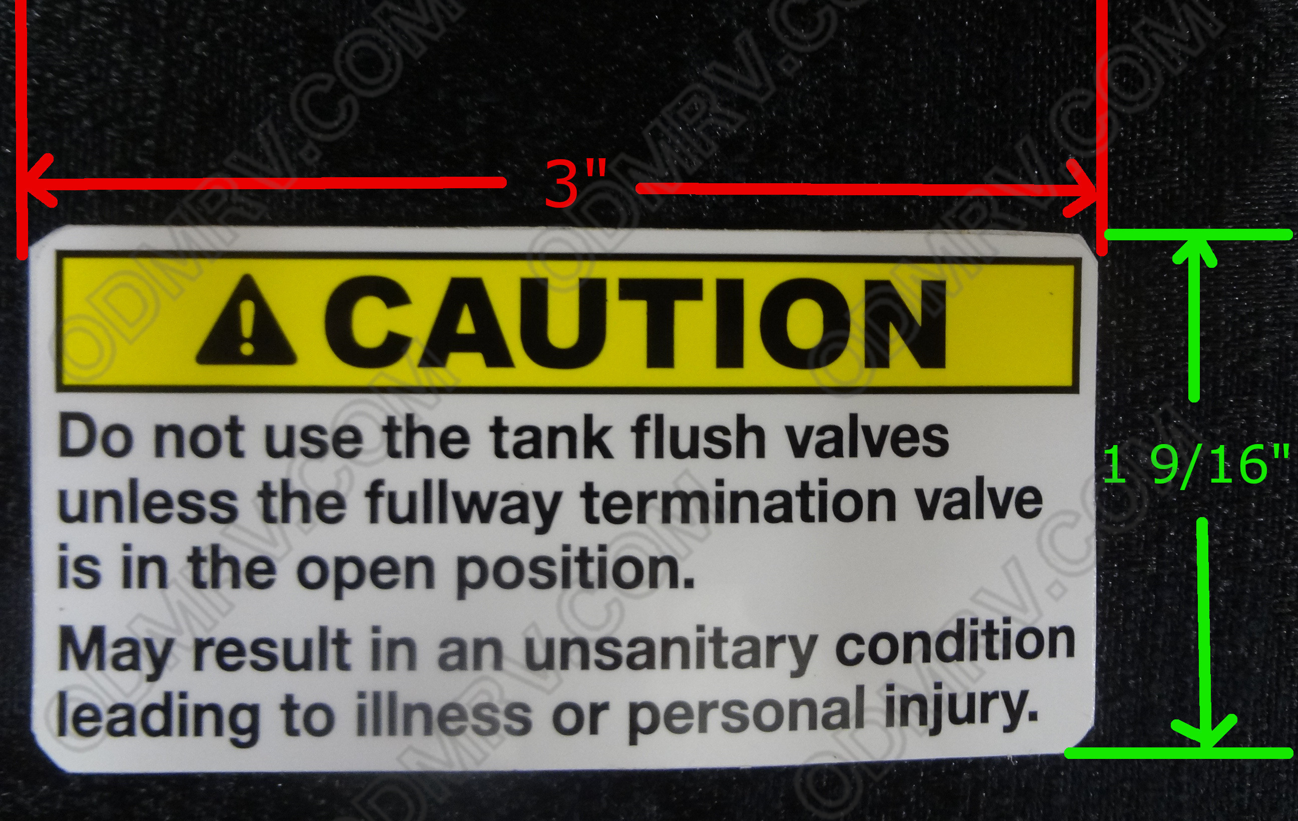 Airstream Label Sewer Flush 385565 - Click Image to Close
